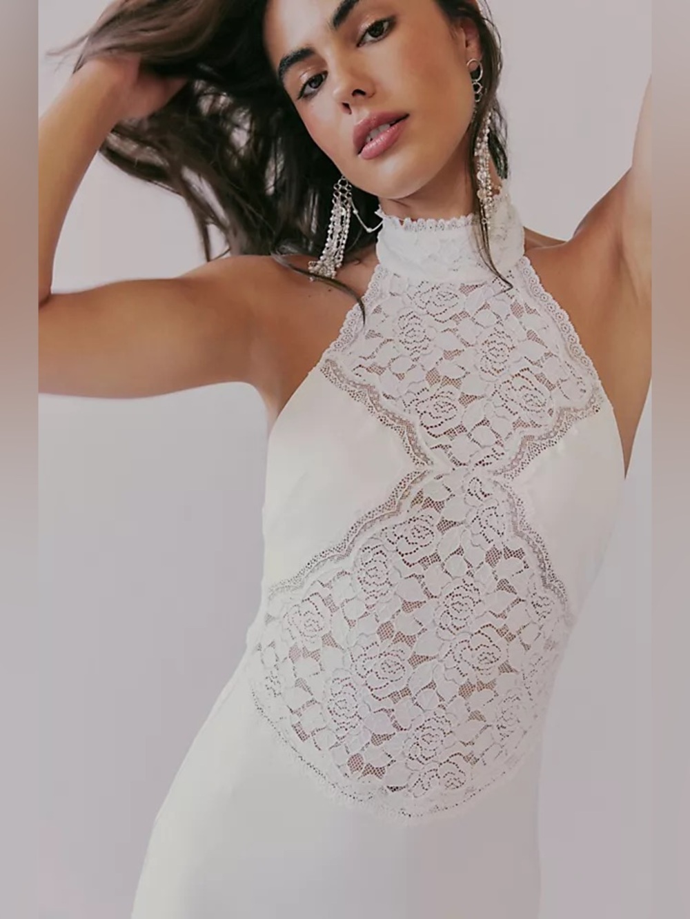 THIRD FORM Serenade Lace Halter Dress Size 4 VGUC